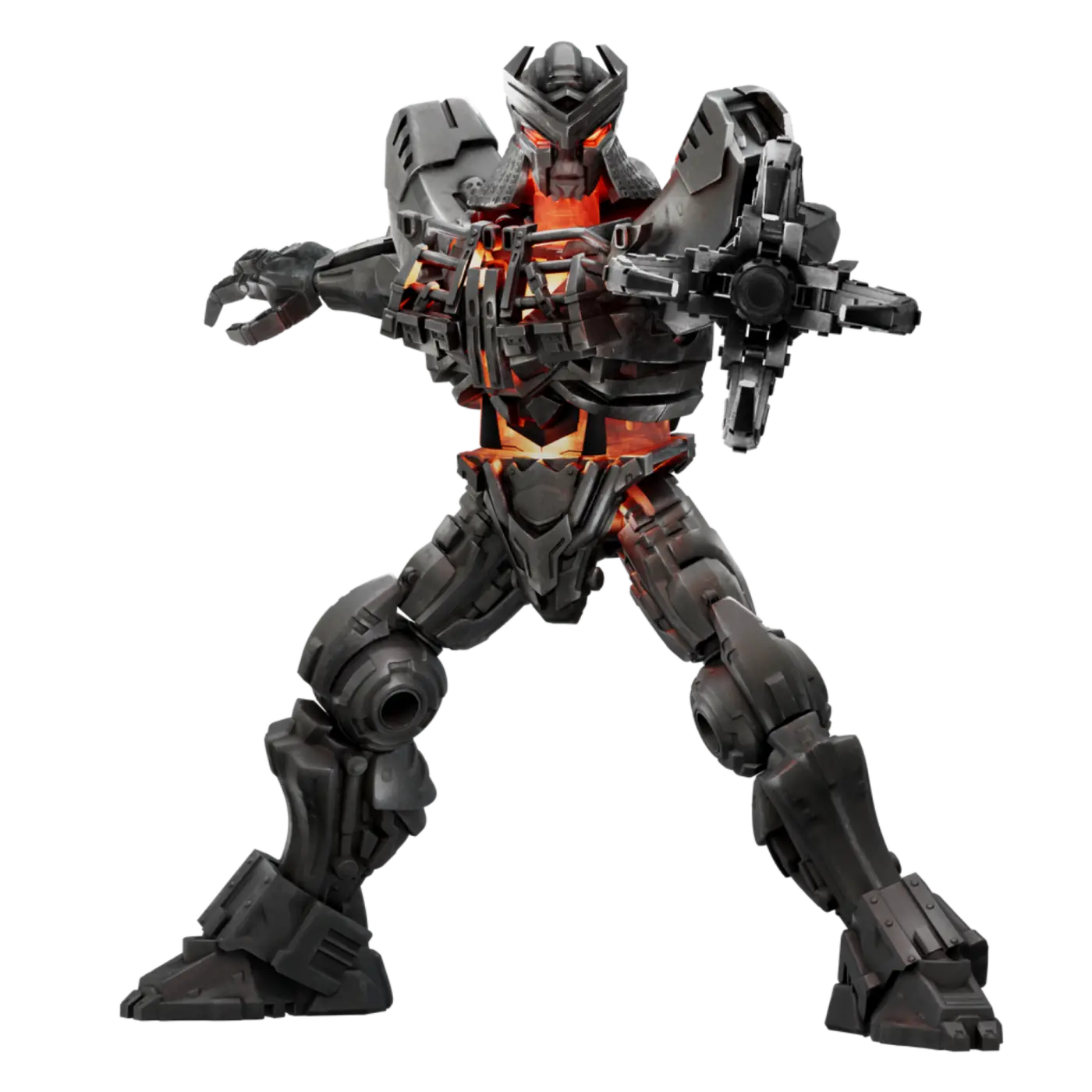 Scourge robot and beast characters in dynamic pose, showcasing its menacing design and details from beast characters inspired