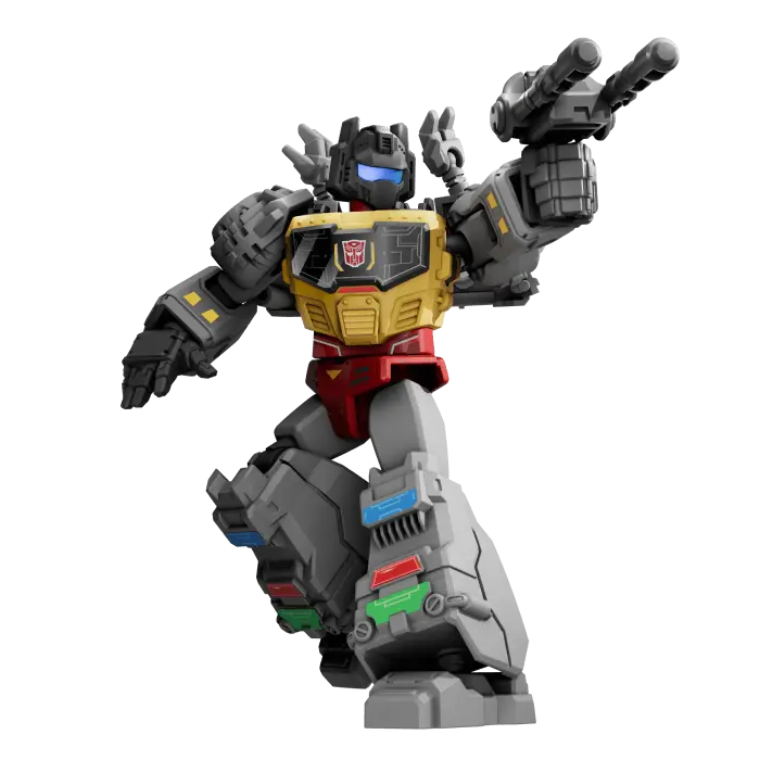 Grimlock figure in Transformers Galaxy Version 02, detailed and vibrant design.