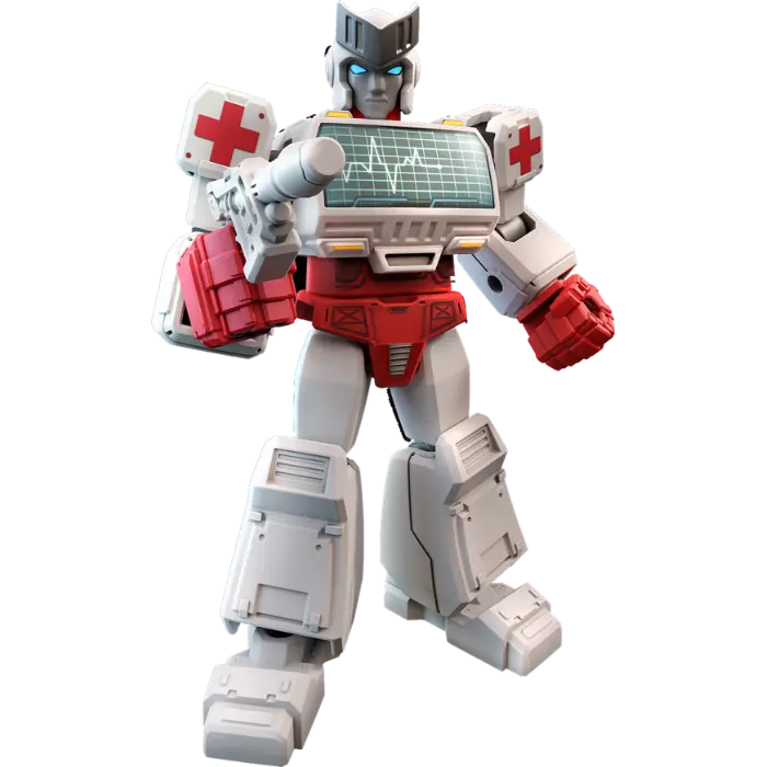 Blokees Ratchet Galaxy Version collectible - white and red design inspired by original Transformers