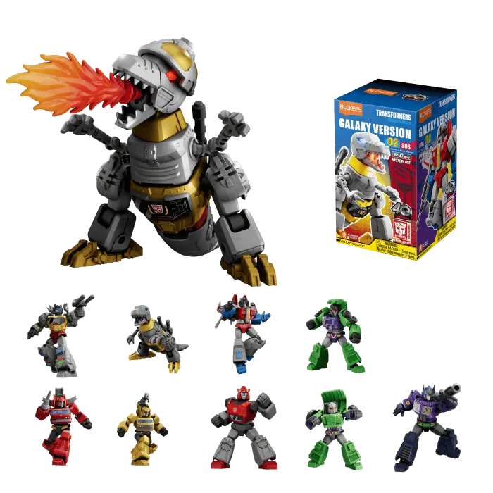 Transformers Galaxy Version 02: Display stand included for showcasing figures.