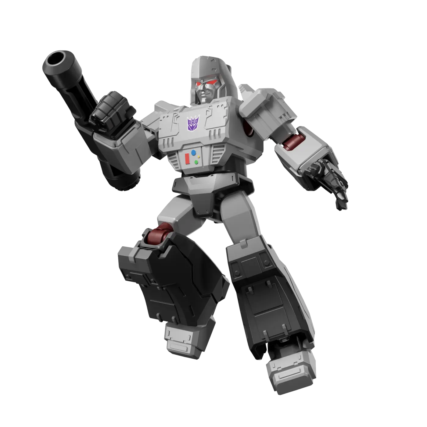Detailed view of Megatron from the Transformers Shining series.