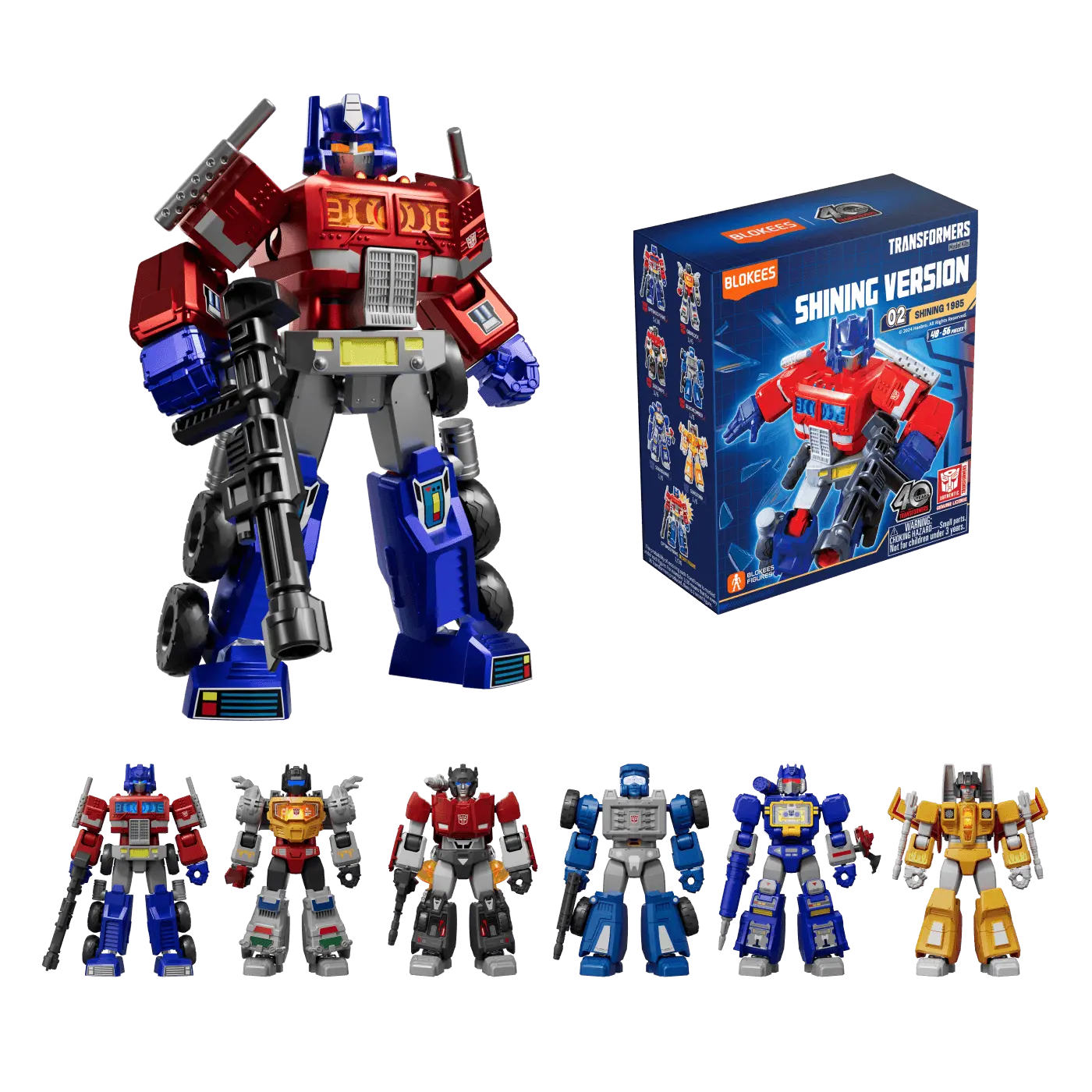 Collectible Transformers figures by Blokees - Galaxy Version featuring iconic characters