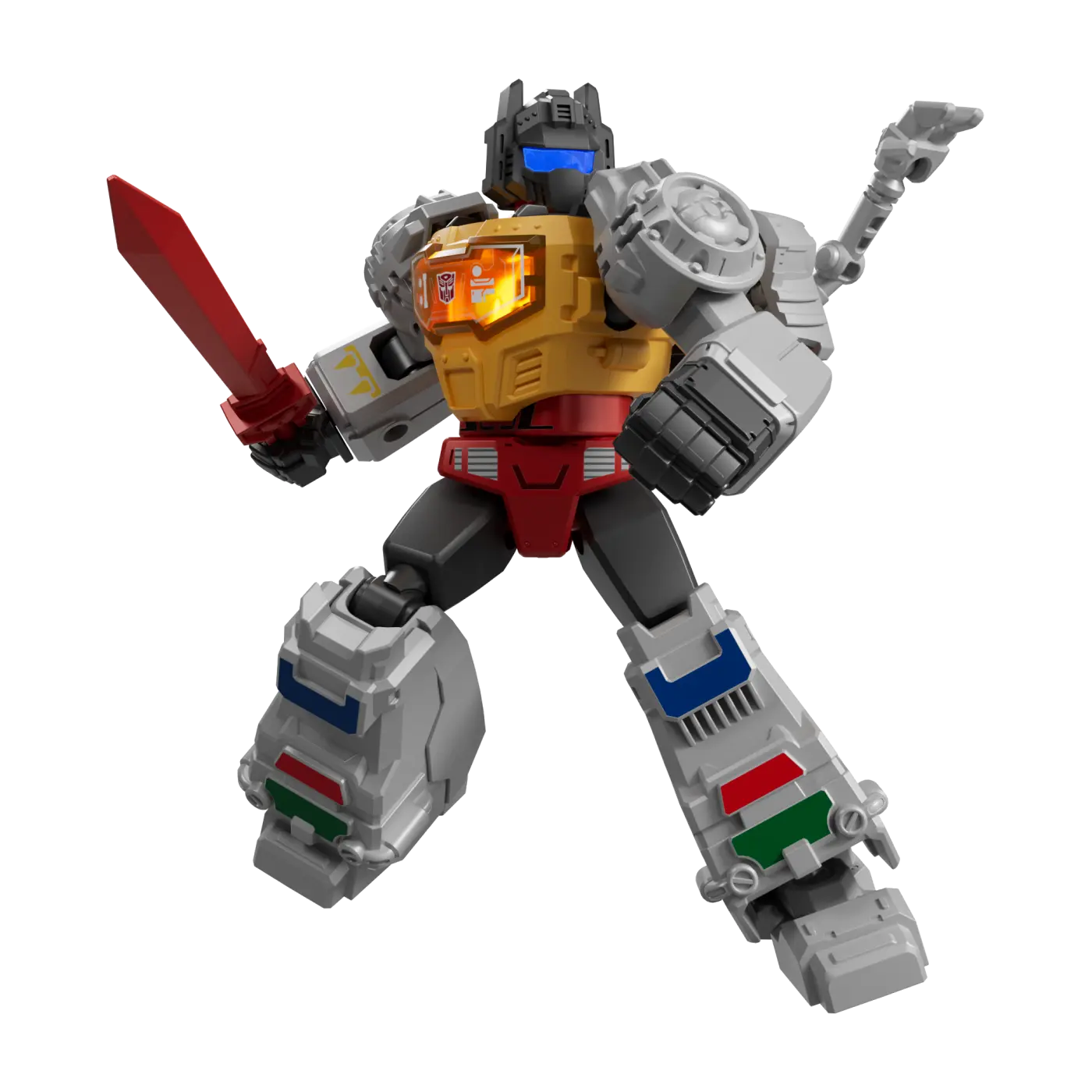 Grimlock dinosaur mode showcased with glowing eyes and advanced articulation.