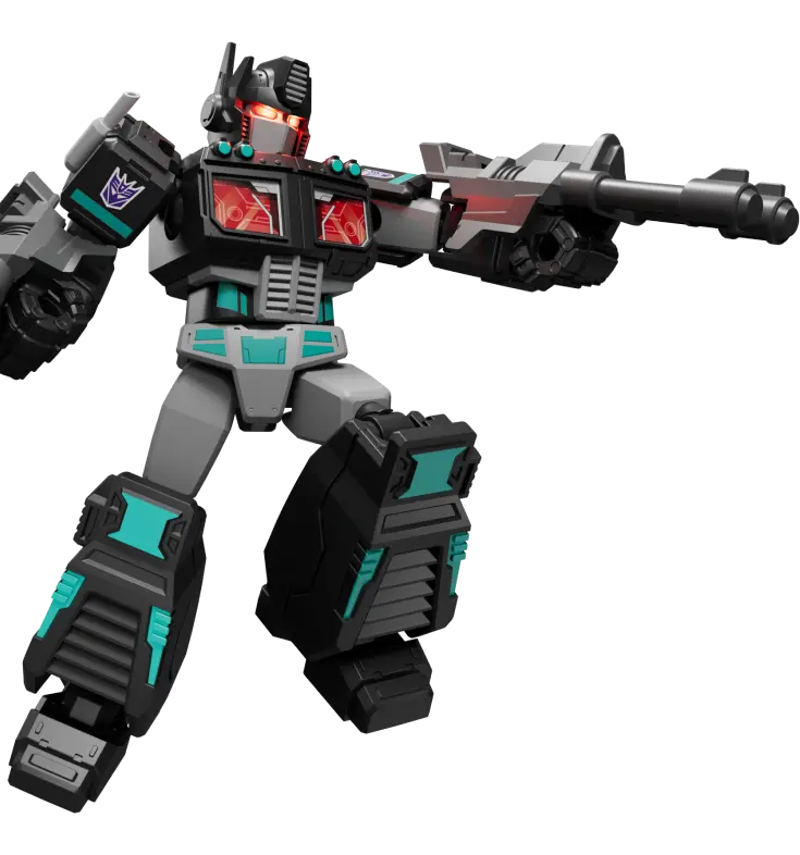 Nemesis Prime in dynamic pose from Transformers Galaxy Version 04 series.
