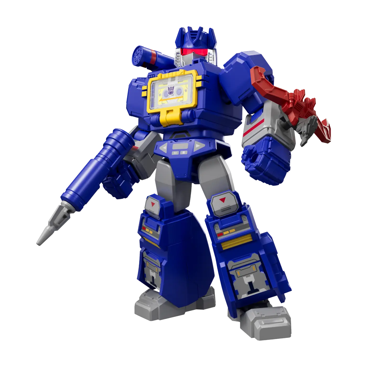 Soundwave figure in the Blokees Transformers series, glowing details and precision articulation
