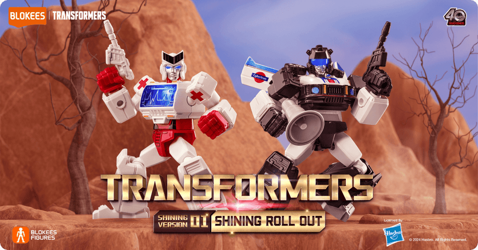 Dynamic poses of key Transformers characters from the Shining Roll Out collection.