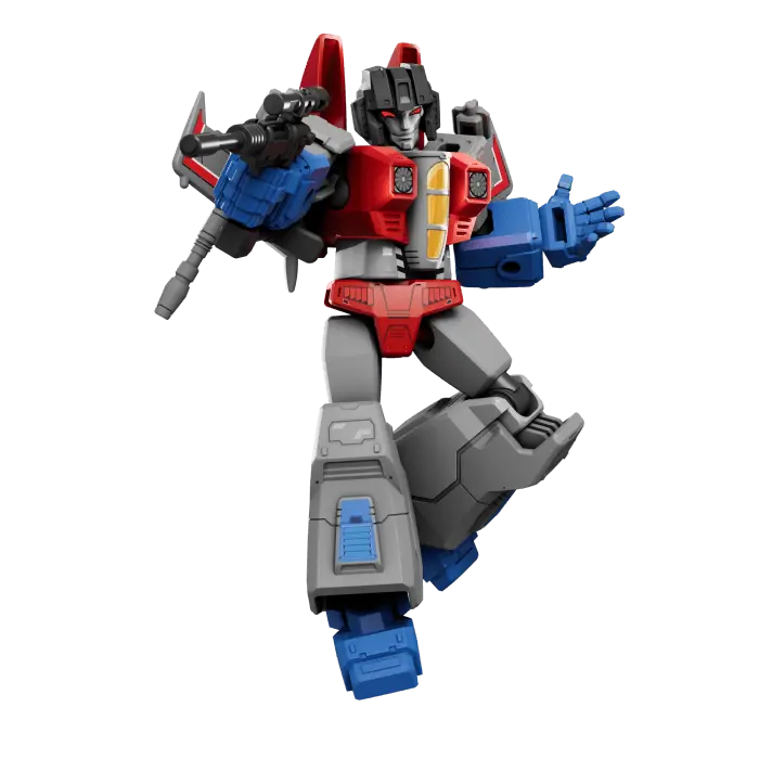 Starscream figure from Transformers Galaxy Version SOS , showcasing dynamic pose.