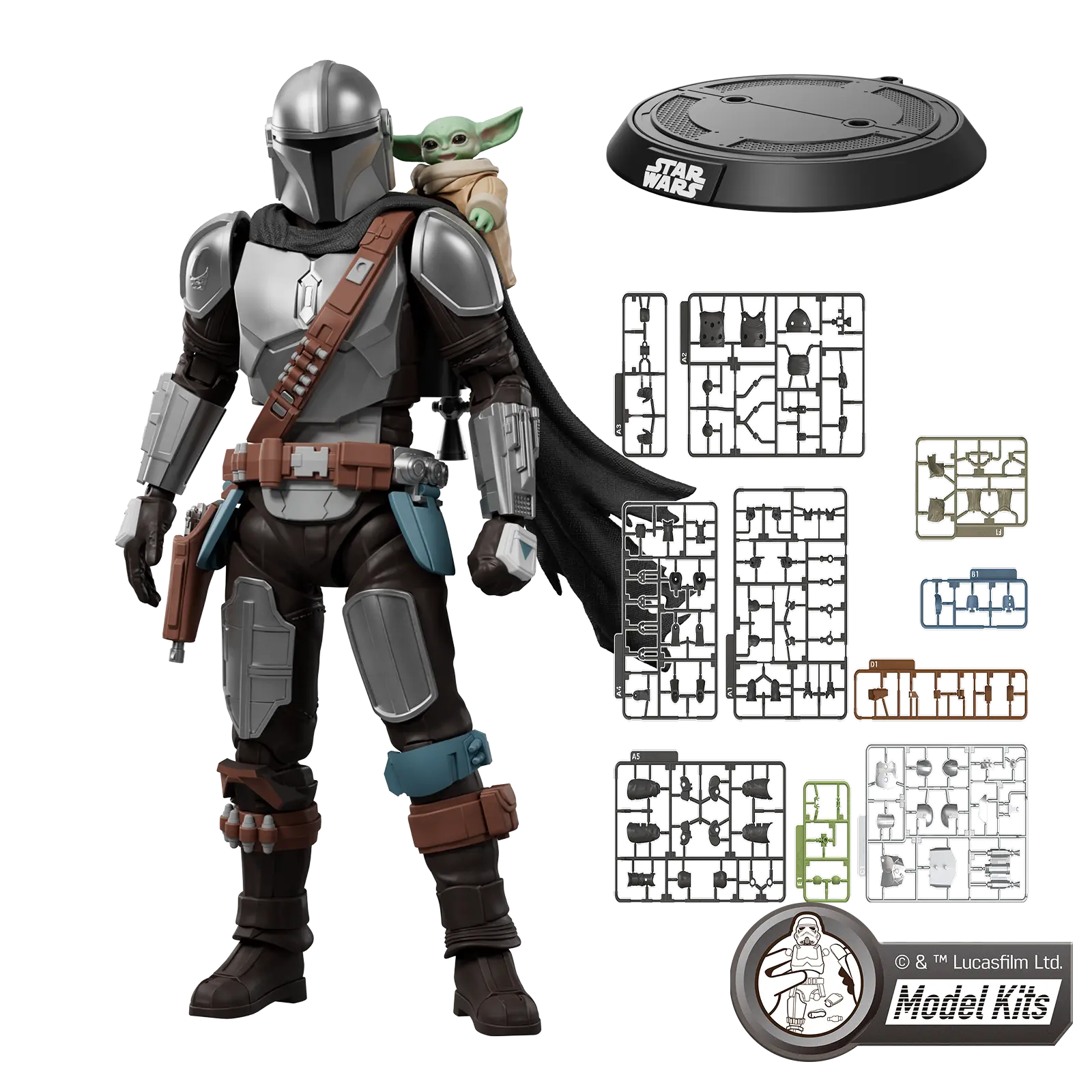 Star Wars: The Mandalorian & Grogu™ Champion Class 05 Din Djarin™ & Grogu™ Model Kits | Blokees