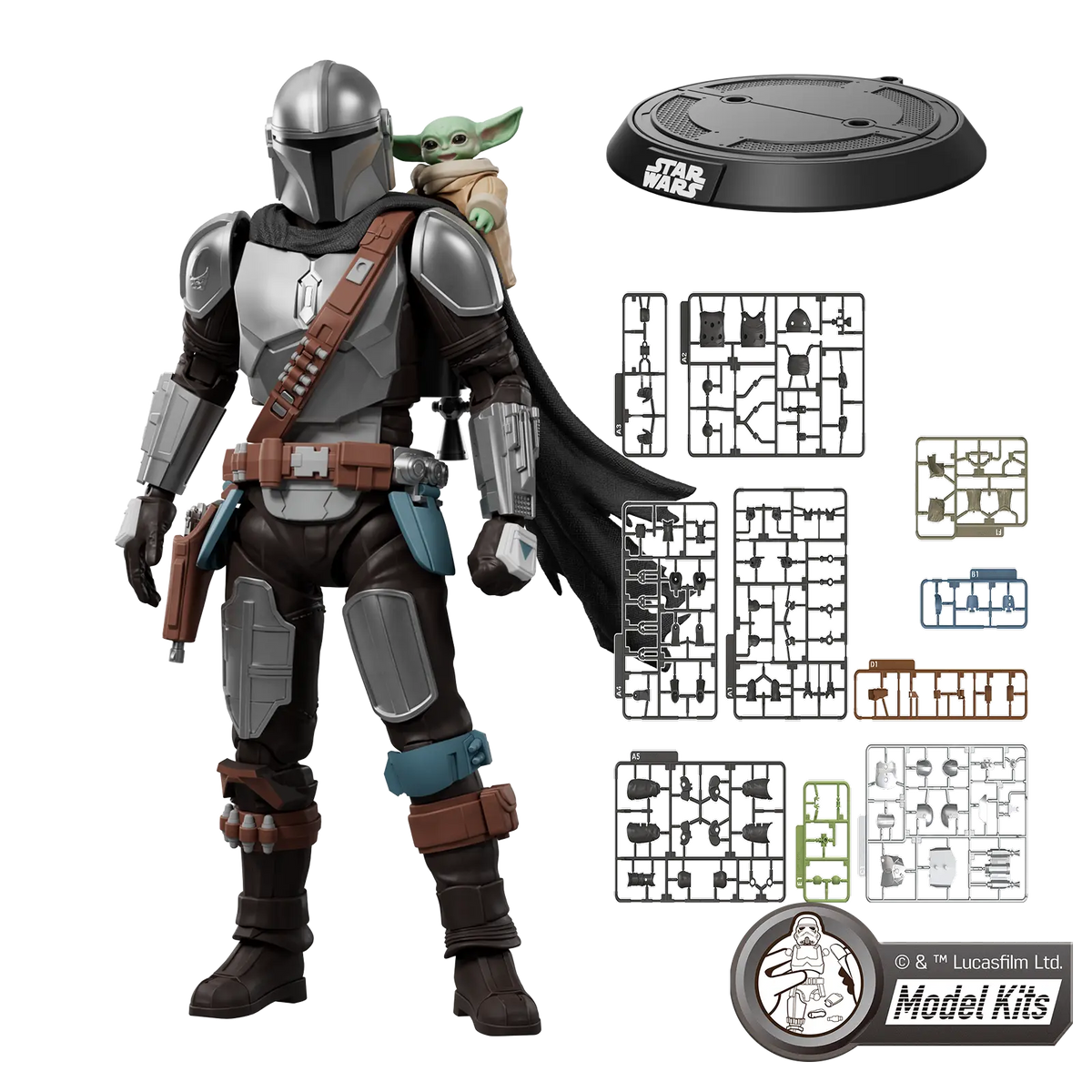Star Wars: The Mandalorian & Grogu Champion Class 05 Din Djarin & Grogu Model Kits | Blokees
