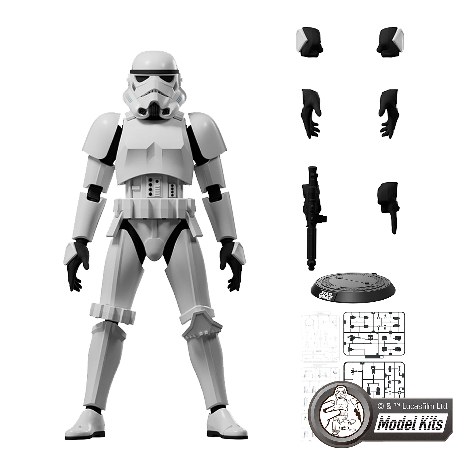 Blokees Stormtrooper Champion Class 02 : modèle assemblé et éléments du kit