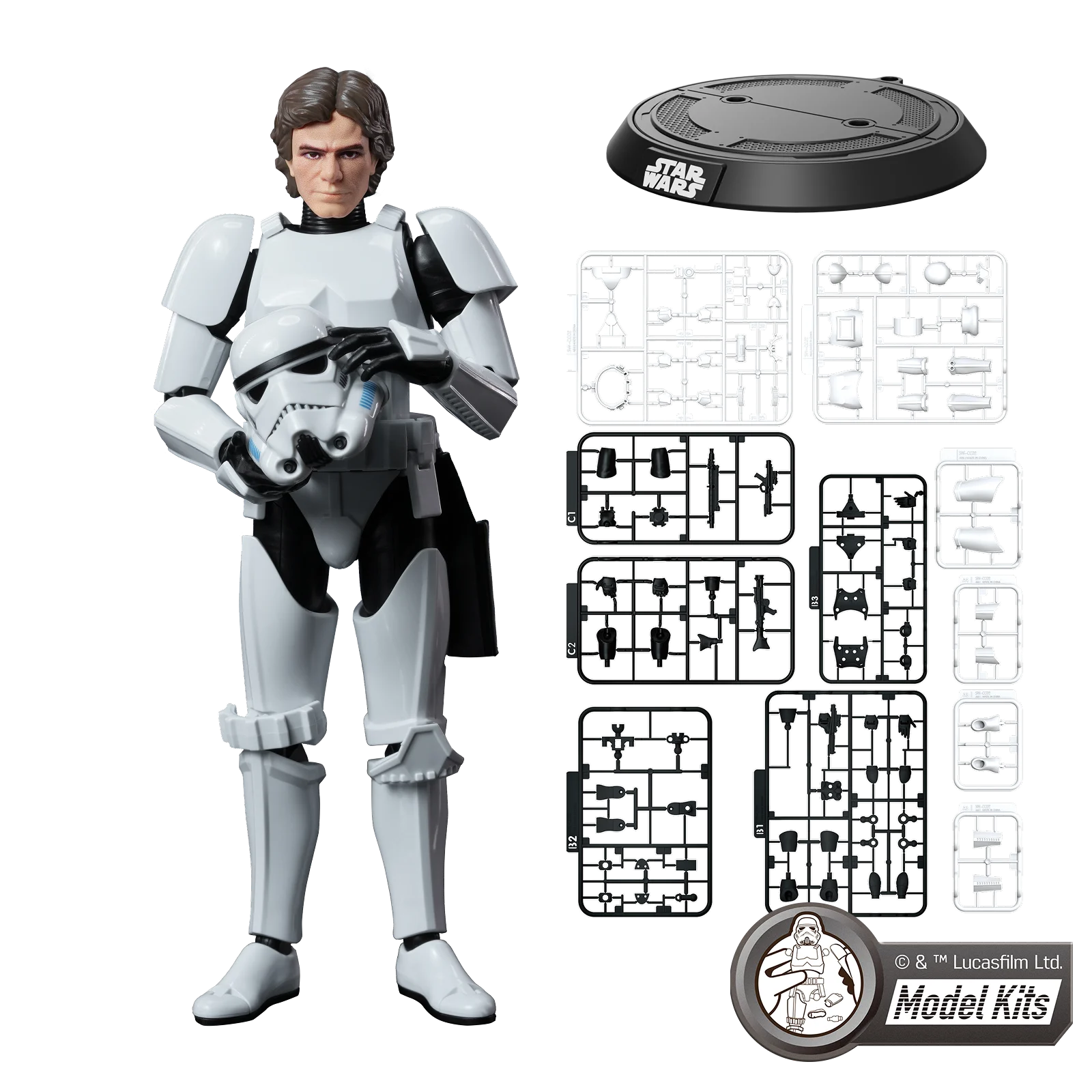 Blokees Han Solo déguisé en Stormtrooper, avec les accessoires inclus