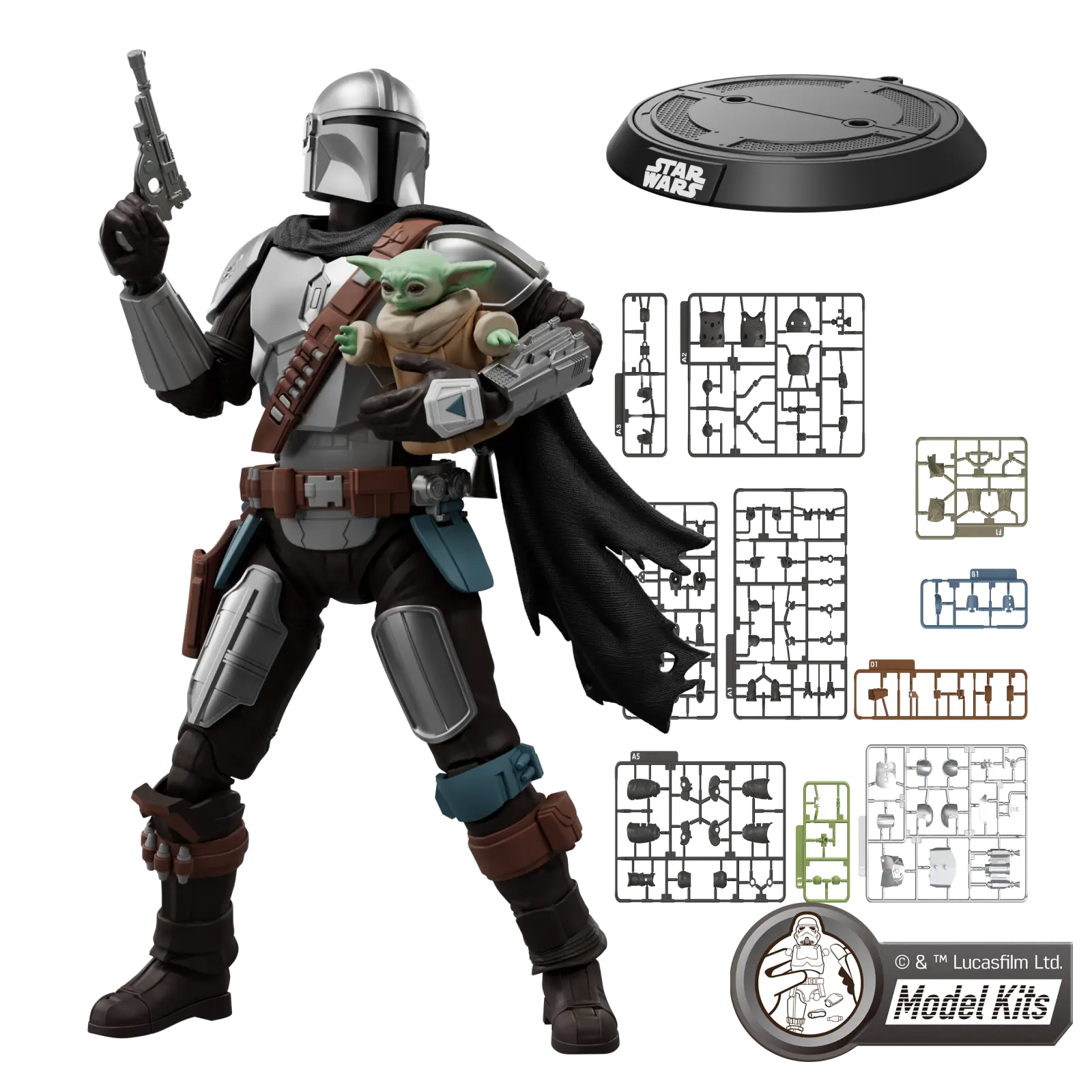 Star Wars: The Mandalorian & Grogu™ Champion Class 05 Din Djarin™ & Grogu™ Model Kits | Blokees